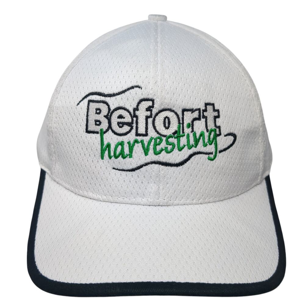 Befort Harvesting Strapback Baseball Cap White One Size Adjustable Head To Toe